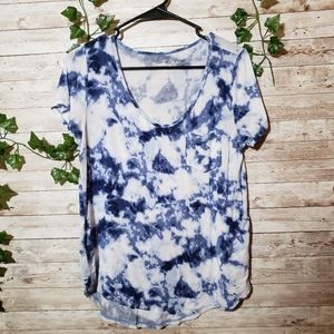 Hollister Must Have Collection Blue Tie Dye Shirt Top